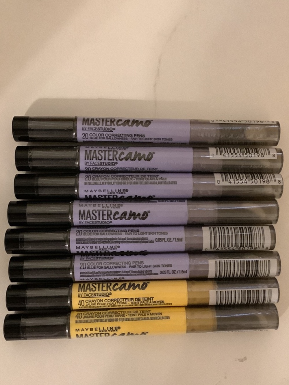 Maybelline Master Camo Color Correcting Pens in Lavender and Yellow